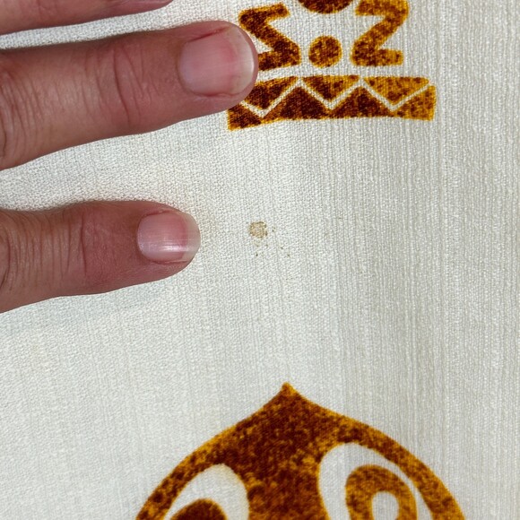 Vintage Hawaiian Aloha Maxi Dress Sleeveless Cream Brown XS 1960s - Picture 8 of 10